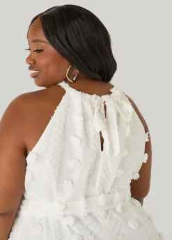 Pompom Gauze Maxi Dress