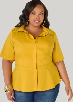 Poplin Peplum Shirt