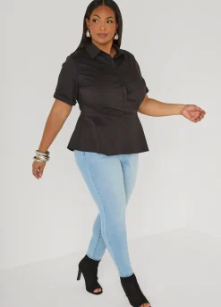 Poplin Peplum Shirt