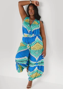 Printed Balloon Leg Jumpsuit