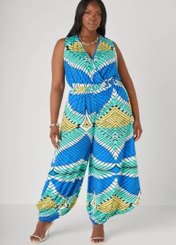 Printed Balloon Leg Jumpsuit