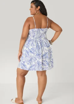 Printed Corset Mini Dress