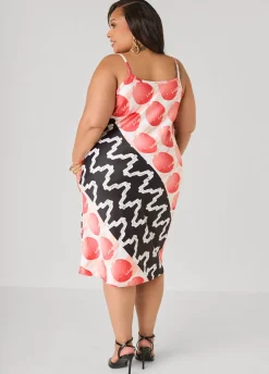 Printed Cowl Neck Slip Dress
