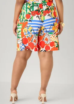 Printed Pull On Shorts