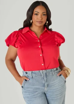 Puff Sleeved Paneled Shirt
