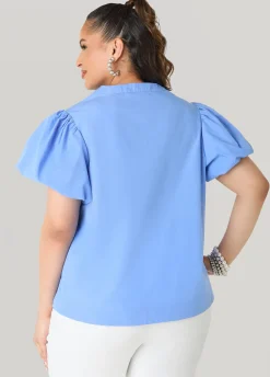 Puff Sleeve Embroidered Top