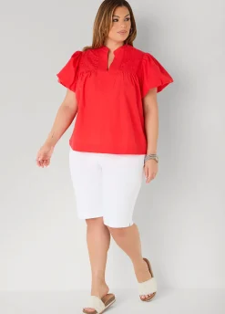 Puff Sleeve Embroidered Top