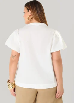 Puff Sleeve Embroidered Top