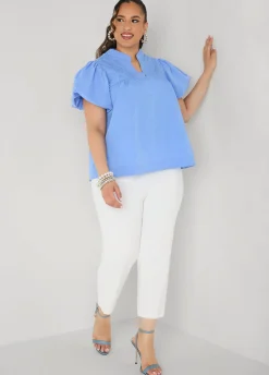 Puff Sleeve Embroidered Top