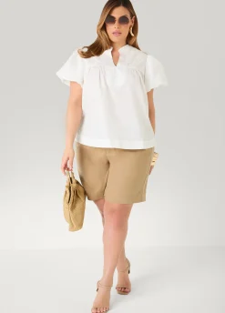 Puff Sleeve Embroidered Top