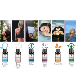 Pursonic 6 Pack Pure Essential Aromatherapy Oils Blends