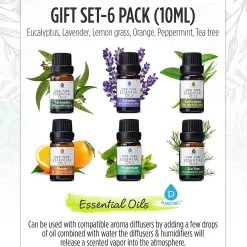 Pursonic 6 Pack Pure Essential Aromatherapy Oils