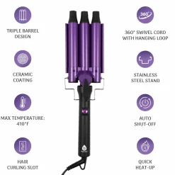 Pursonic Triple Barrel Hair Curler