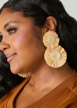 Raffia Flower Earrings