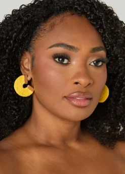 Raffia Hoop Earrings