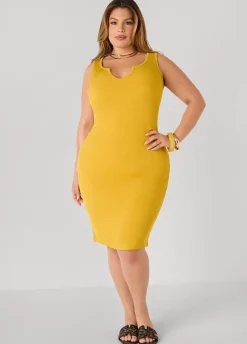 Ribbed V Neck Tank Dress