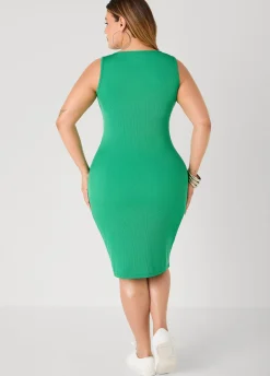 Ribbed V Neck Tank Dress
