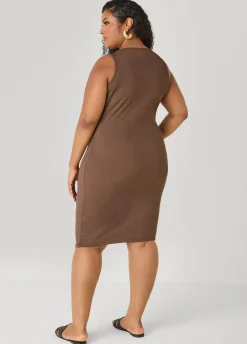 Ribbed V Neck Tank Dress
