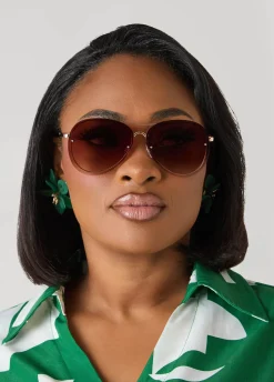 Rimless Aviator Sunglasses
