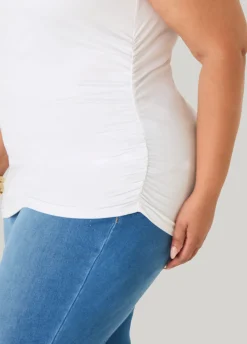 Ruched Cap Sleeved Top