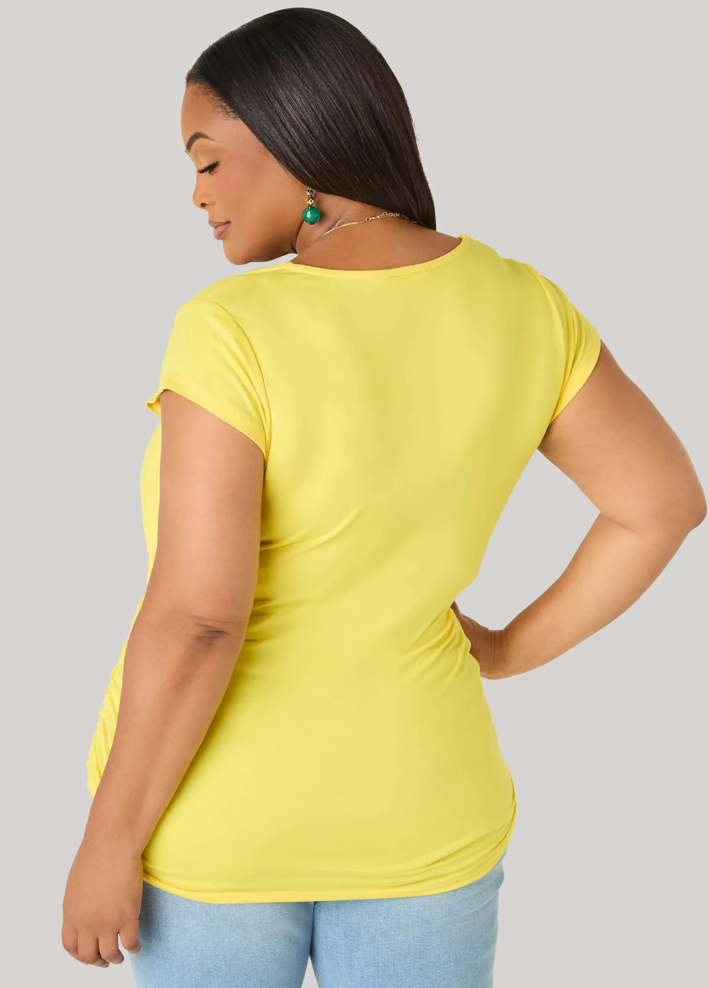 Ruched Cap Sleeved Top