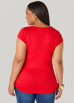 Ruched Cap Sleeved Top