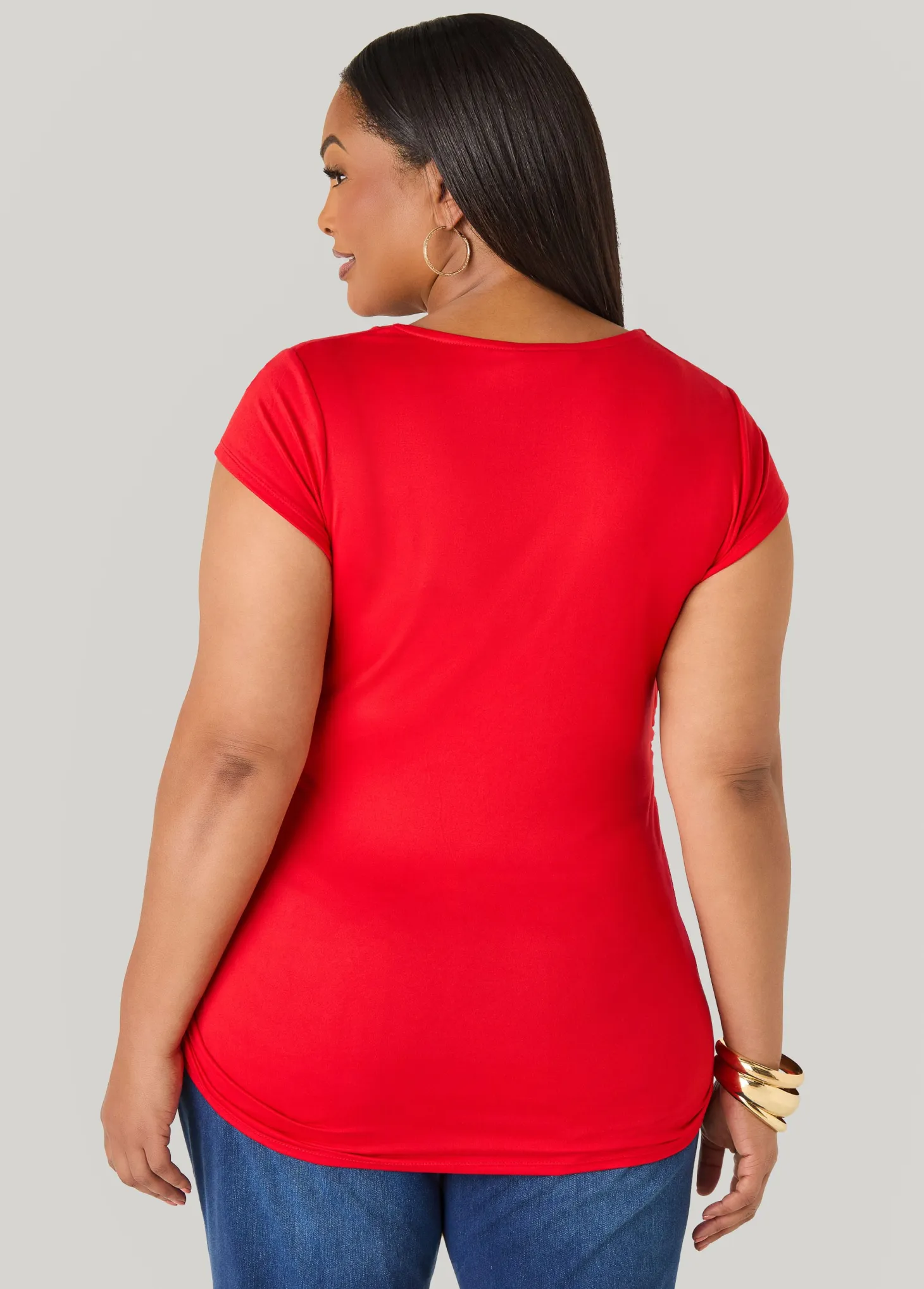 Ruched Cap Sleeved Top