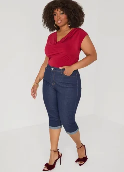 Ruched Cowl Neck Top