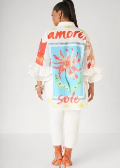 Ruffled Amore Hi Low Shirt