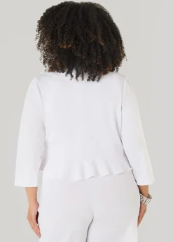 Ruffled Open Front Jacket