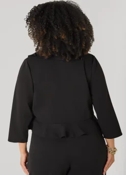 Ruffled Open Front Jacket