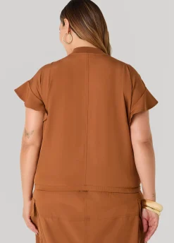 Ruffle Sleeved Track Jacket