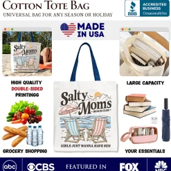 Salty Moms Beach Club Tote Bag