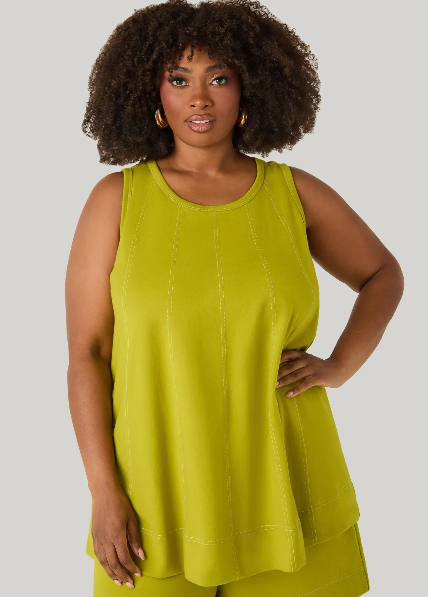 Seam Detailed Swing Top