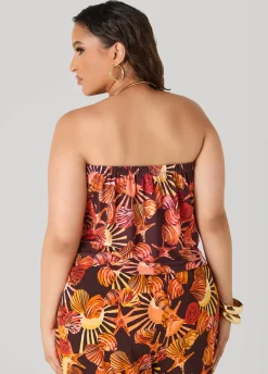 Seashell Print Necklace Halter Top
