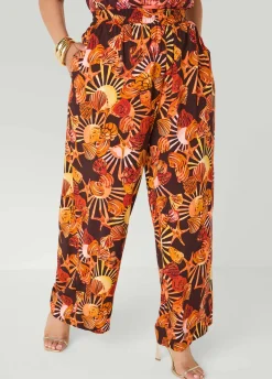 Seashell Print Wide Leg Pants