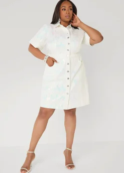 Sequined Denim Shirtdress