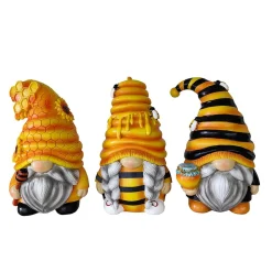 Set of Three Bee Gnome Figurines