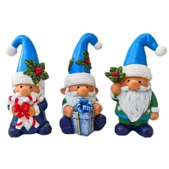 Set of Three Christmas Gnome Figurines