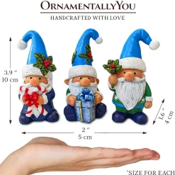 Set of Three Christmas Gnome Figurines