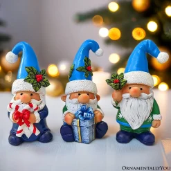 Set of Three Christmas Gnome Figurines