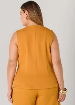 Shell Button Embellished Vest