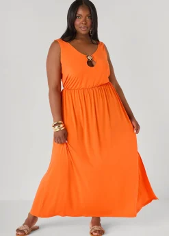 Shell Embellished Maxi Dress