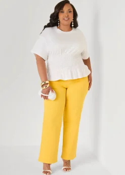 Shirred Waist Cotton Jersey Tee