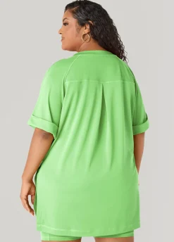 Side Split Athletic Knit Top