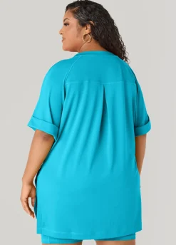 Side Split Athletic Knit Top