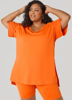 Side Split Athletic Knit Top