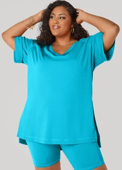 Side Split Athletic Knit Top