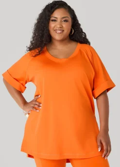 Side Split Athletic Knit Top