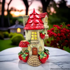 Solar Powered Strawberry Fairy Home Figurine